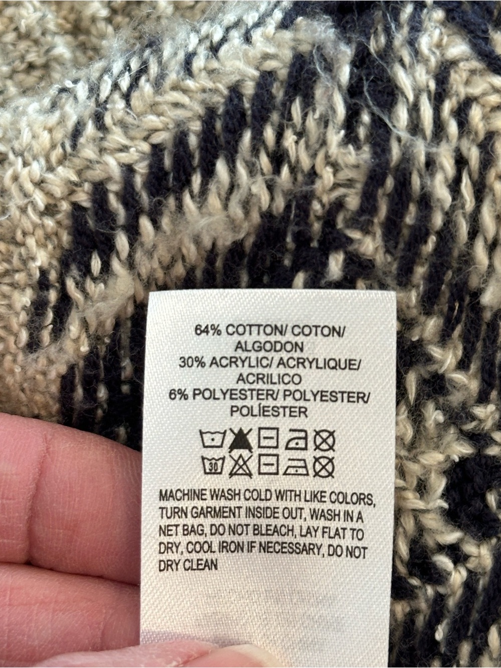 Lucky Brand Blue and Cream Knit Cardigan Sweater - Picture 10 of 13